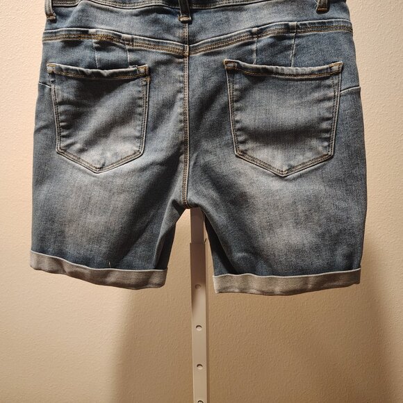 Sandpiper Denim Jean Shorts Size 8 Petite Stretch 5 Pocket Cuffed Zip Fly Womens - Picture 4 of 12